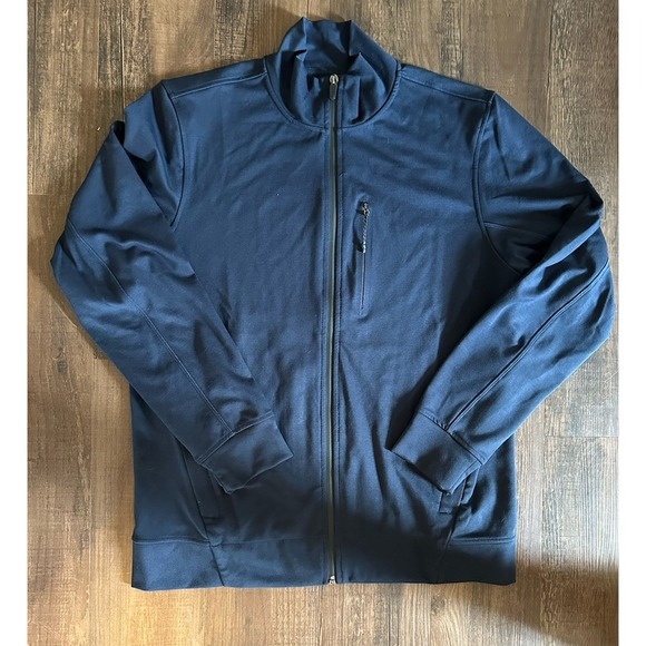 Mack Weldon Atlas Jacket Mens Size Medium Navy Blue Full Zip Performance Stretch - Picture 1 of 9